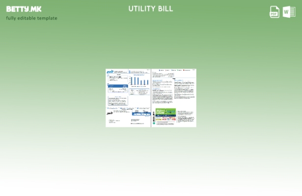 модерен стил USA Philadelphia Gas Works страници за комунални сметки, шаблон за 